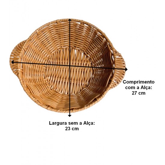 Cesto 27cm Rattan Sintético Com Alça Claro Mimo Style